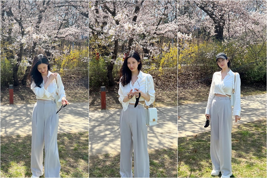 桜の花を上回る少女時代ソヒョンの美しさ…「春の女神」