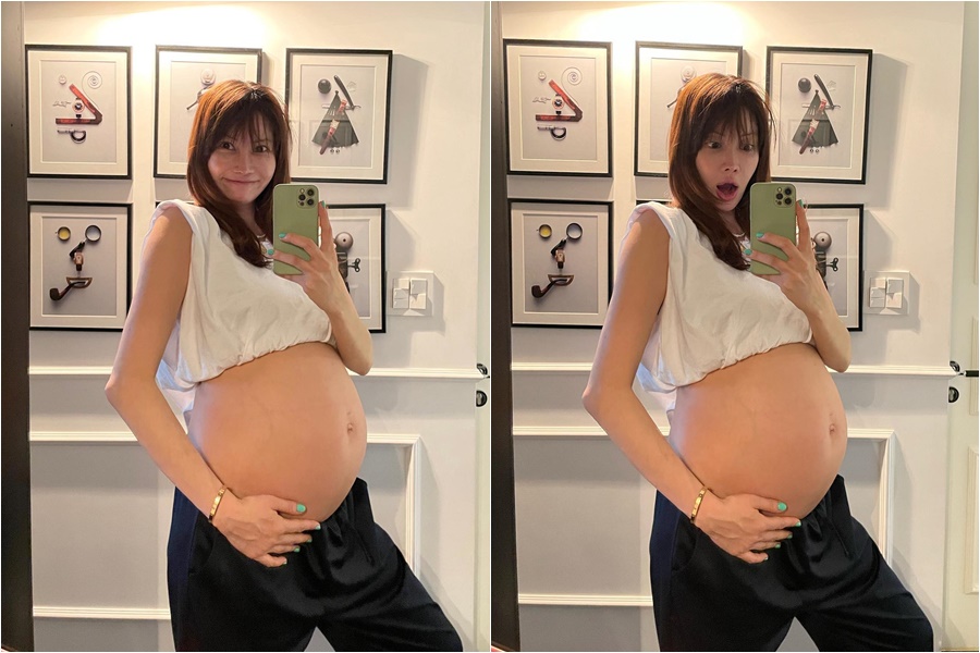 第2子妊娠ヤン・ミラ、お腹ふっくら　「もうすぐ出てきそうなくらい」