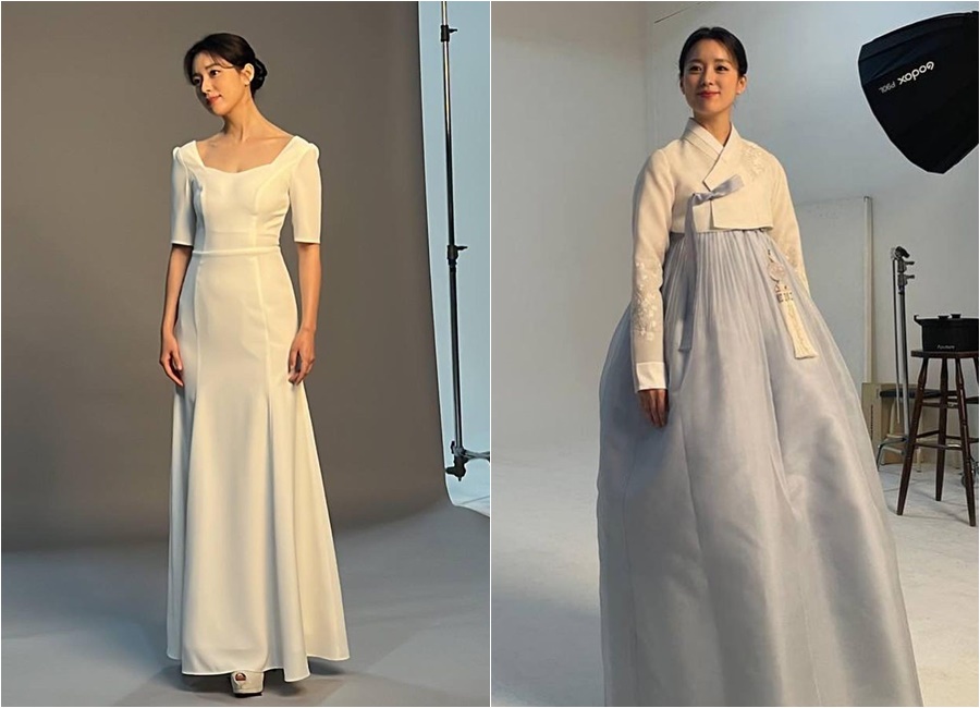 ハン・ヒョジュ、純白ドレス＆韓服姿を披露　「結婚するわけじゃないですよね？」