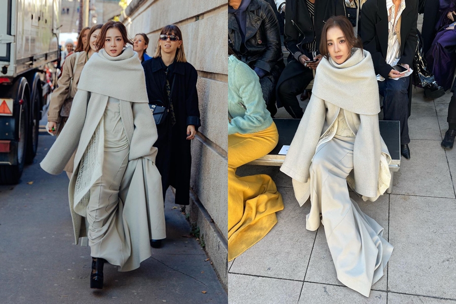 サンダラ・パク、首から足まですっぽり覆うコート…パリで果敢なファッション