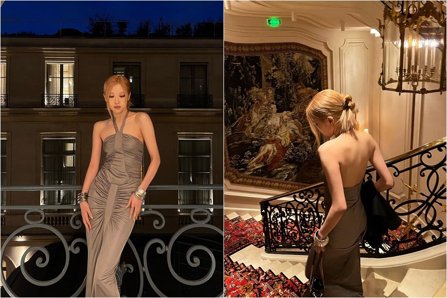 BLACKPINKロゼ、パリに映える大胆セクシーな「背中魅せドレス」