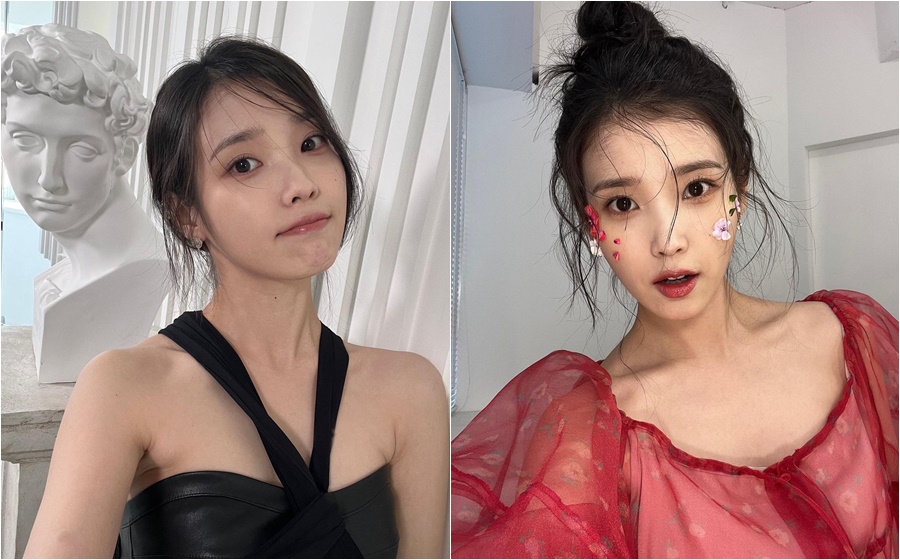 IU　ホルターネックドレスで輝くビジュアル