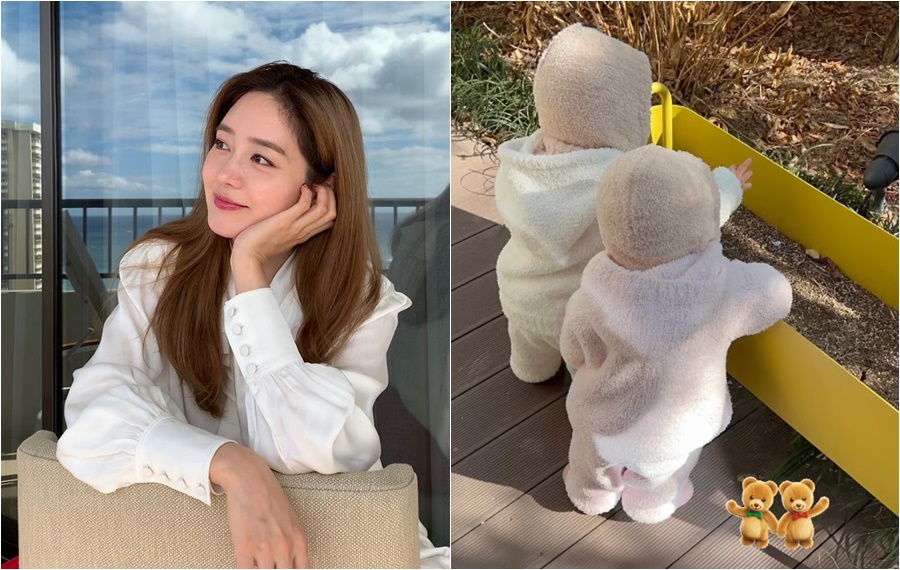 ソン・ユリ、生後13カ月の双子の娘を公開…クマのぬいぐるみのようにキュートな後ろ姿