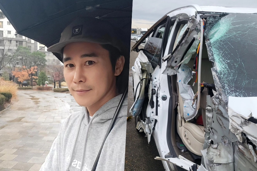 チョン・テウ、大破した車の写真公開　「数日前に交通事故…僕は本当に大丈夫」