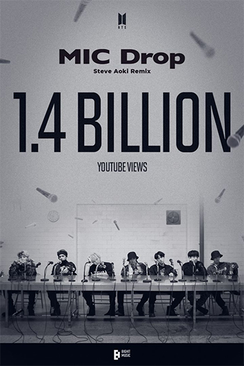 BTS「MIC Drop」リミックスMV 再生14億回突破