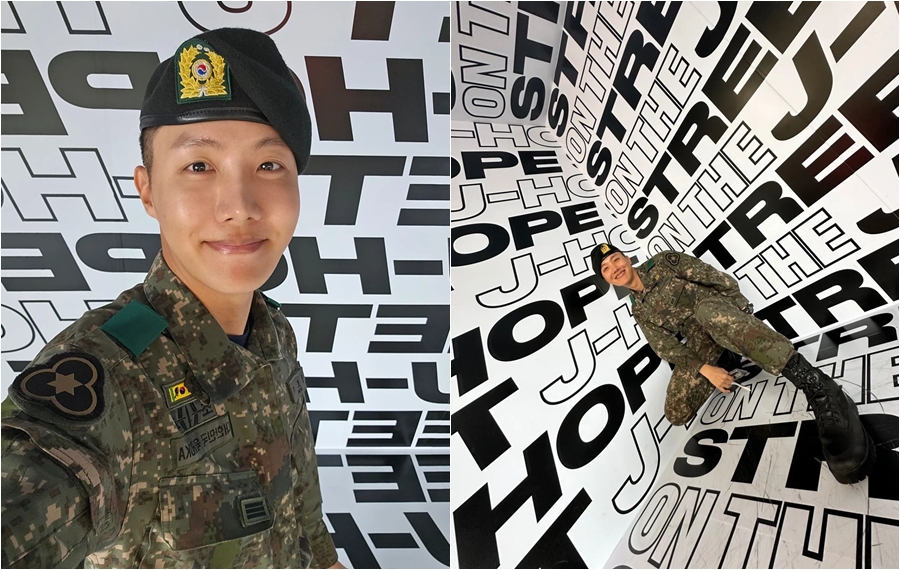 BTSのJ-HOPE、軍服姿でポップアップ展示訪問…日焼けしたような肌も話題
