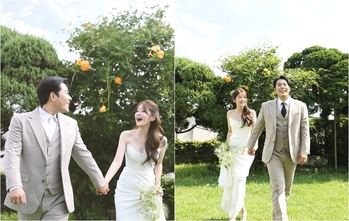 【フォト】キム・ヘジュン&キム・スンへ、甘い眼差しのロマンチックなウエディング写真