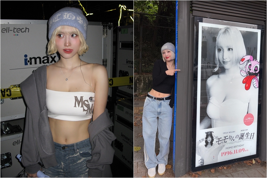 28回目の誕生日迎えたTWICEモモ　屋外広告で記念ショット「ONCE、祝ってくれてありがとう」