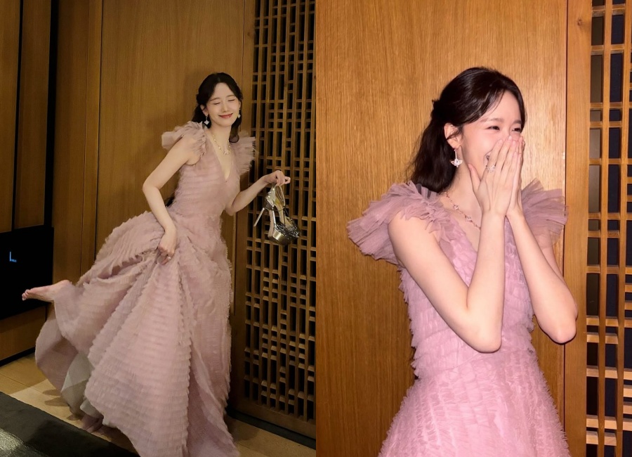 少女時代ユナ、華やかなピンクのドレスを着てお姫さまのよう