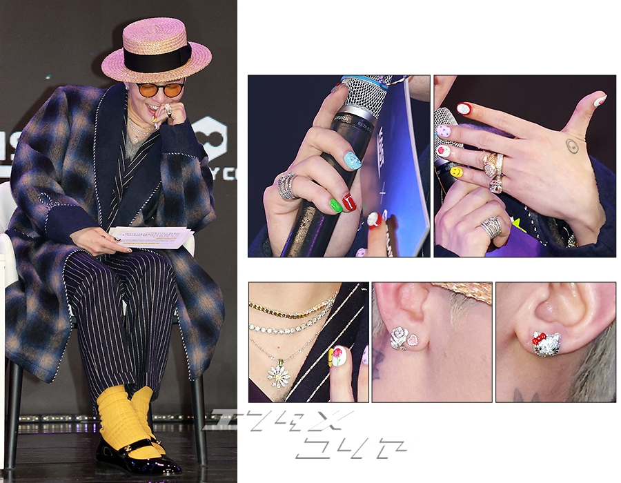 G-DRAGON、黄色い靴下＆キティのピアスにティースジュエリーまで…クールなKAIST教授