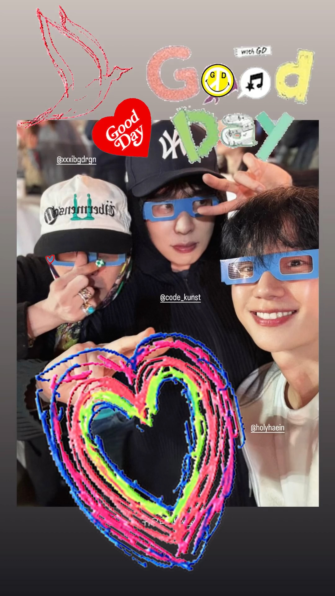 G-DRAGON、チョン・ヘイン＆Code Kunstと『Good Day』で親交深めたか…そろってColdplayのコンサート鑑賞