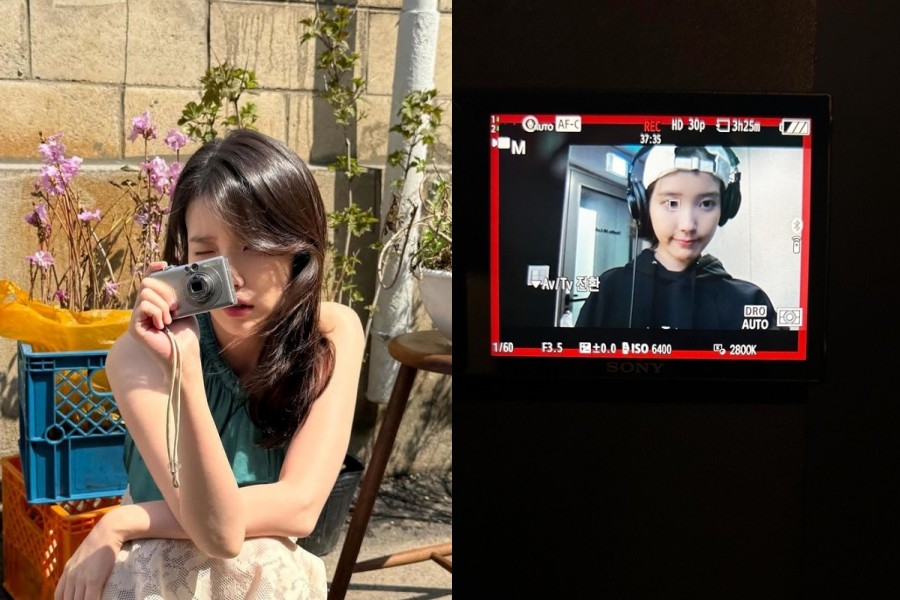 『おつかれさま』終えたIU、新曲のレコーディング中？　レトロな雰囲気の写真公開