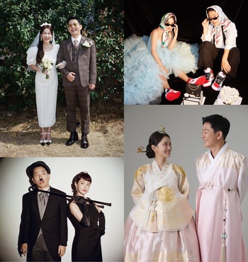 【フォト】キム・ジュノ＆キム・ジミン「さすがお笑いカップル」ユーモラスなウエディング写真公開