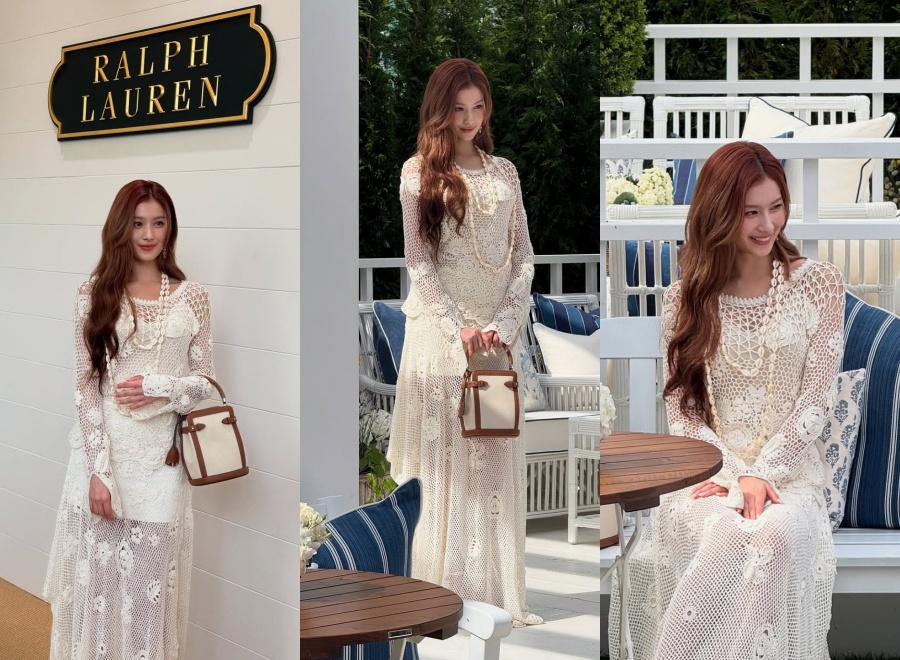 TWICEサナ　パンチングニット・ツーピースで清純×魅惑の美しさ