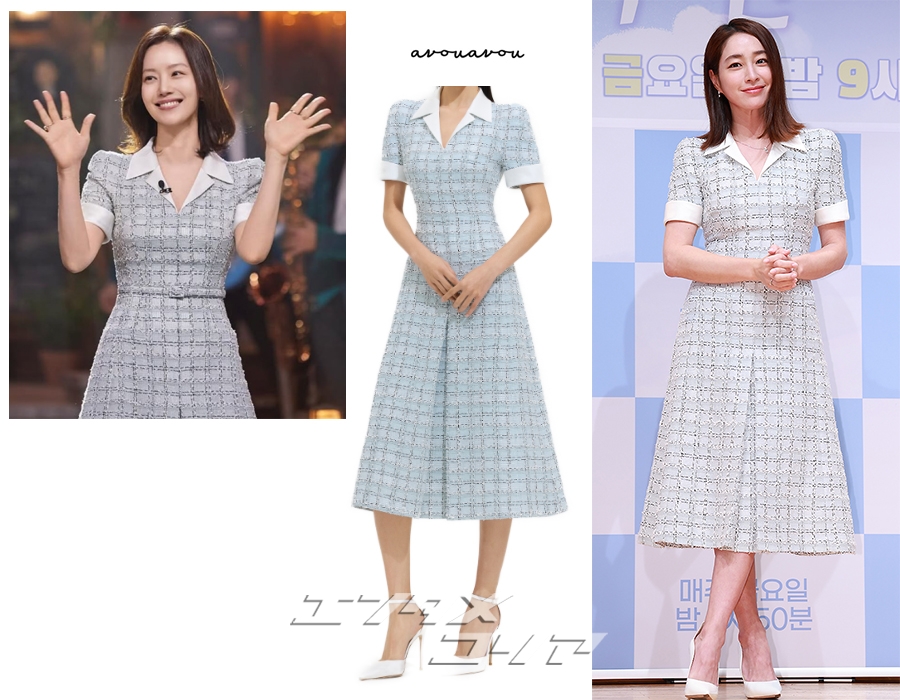 イ・ミンジョン、すっきり上品なツイードワンピ姿