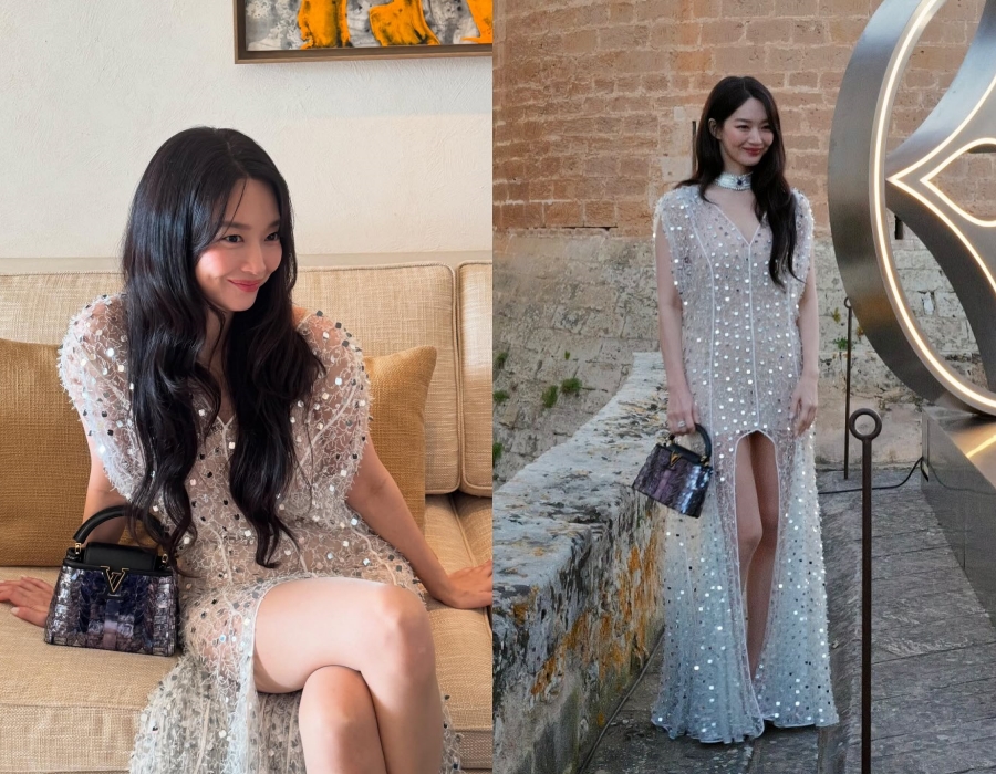 シン・ミナ、「LOUIS VUITTON」のイベントに出席…スパンコールが散りばめられたシースルードレスが大胆