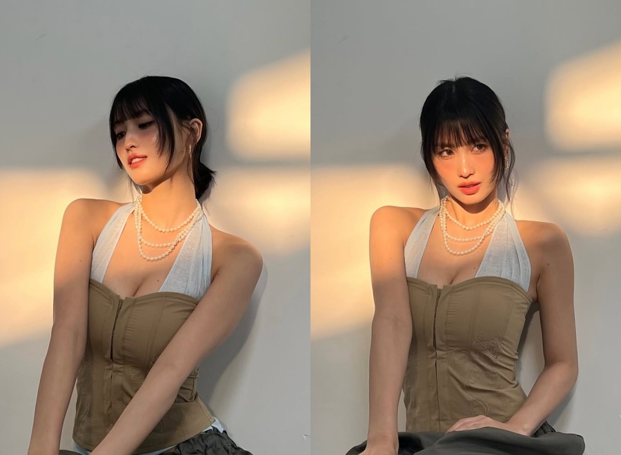 TWICEモモ、ホルターネックの衣装＆真珠のネックレス身に着け魅惑的な雰囲気