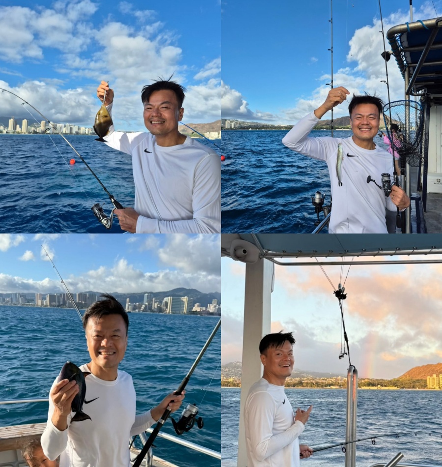 ピンクのスケスケ衣装でウォーターボム登場のJ.Y. Park　娘と米ハワイで釣り