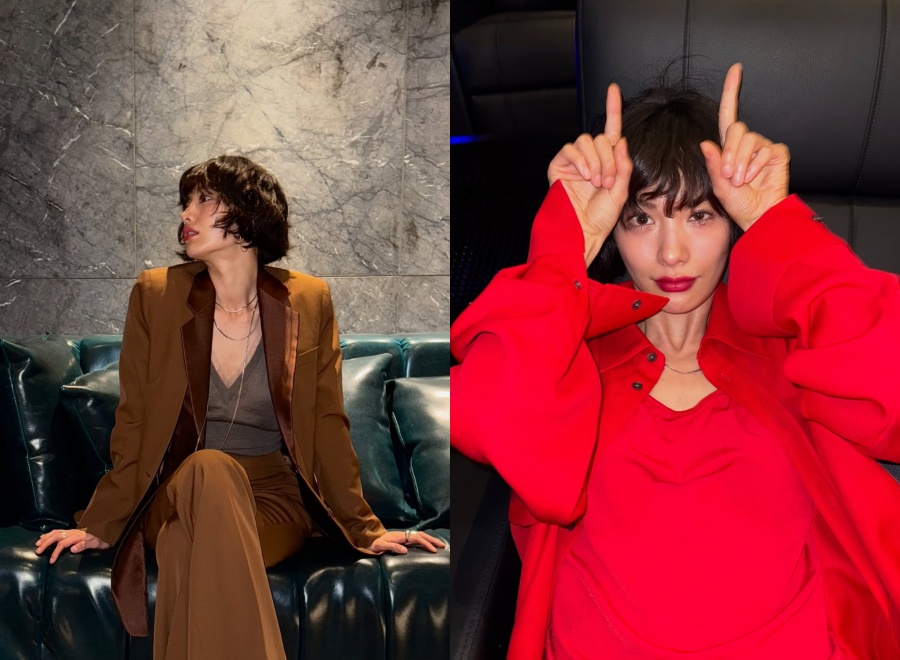 オールレッド・コーデも着こなすナナ、どんな服を着ても似合う抜群のビジュアル