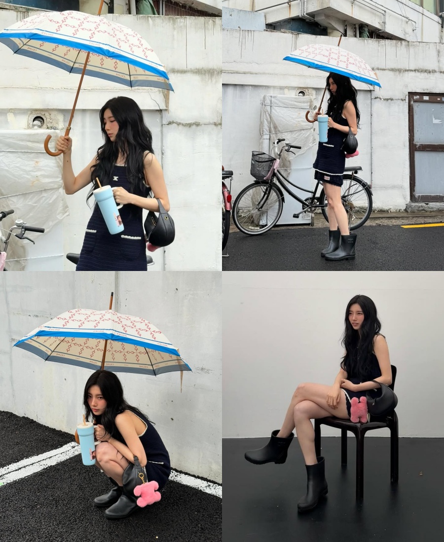 スジ　普通の街もグラビア撮影ロケ地に…傘でも隠せない美しさ