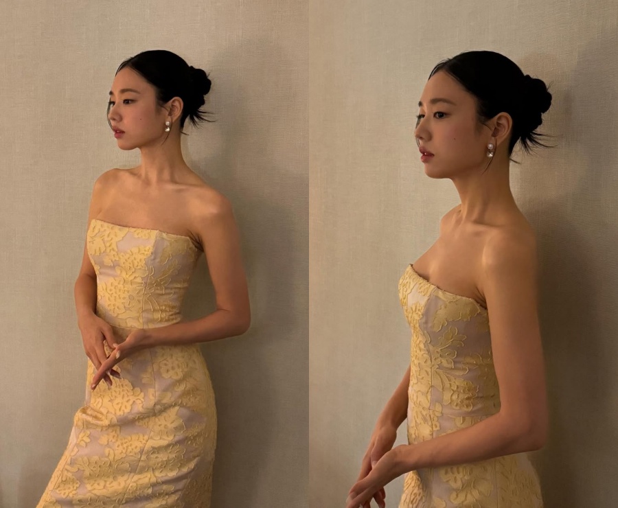 アン・ウンジン　ビスチェドレスで優雅に…「青龍シリーズ」プレゼンターとして登場