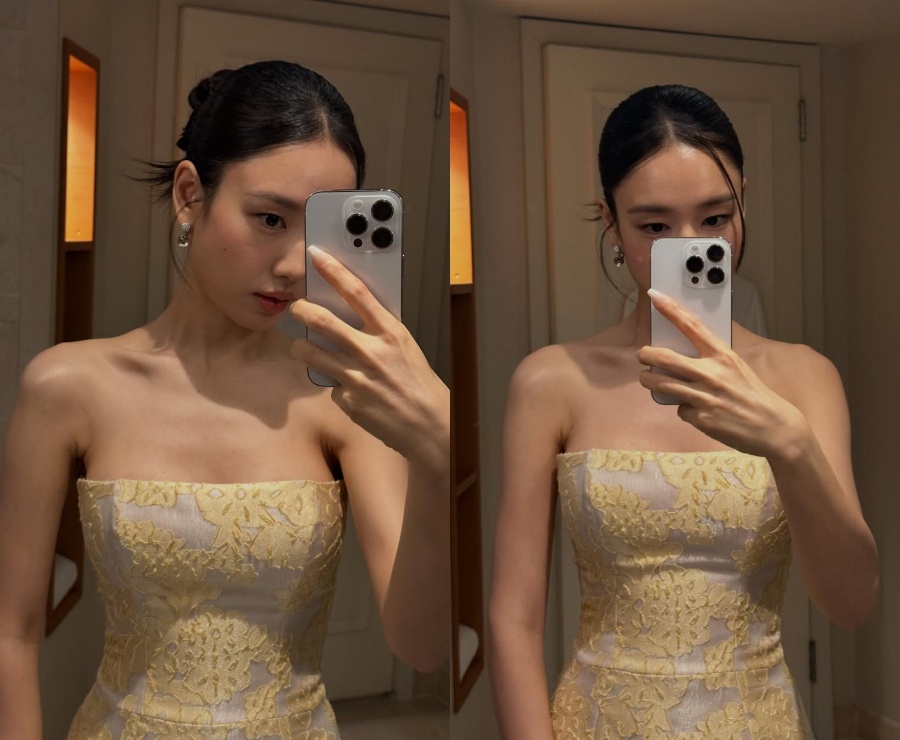 アン・ウンジン　ビスチェドレスで優雅に…「青龍シリーズ」プレゼンターとして登場