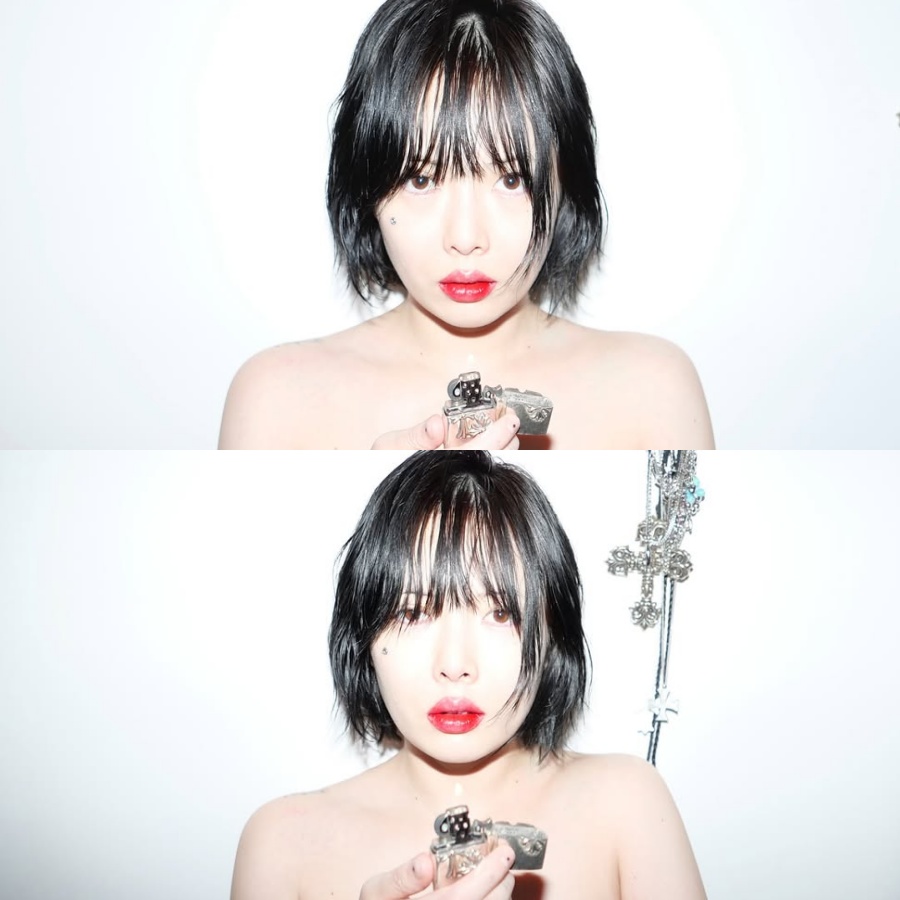 ヒョナ「手ブラ」にライター持ちポーズ…大胆写真公開