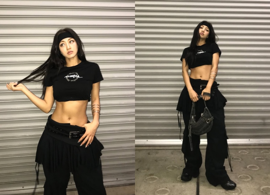 TWICEジヒョ、小麦色の肌に見事な腹筋…クールなオーラ