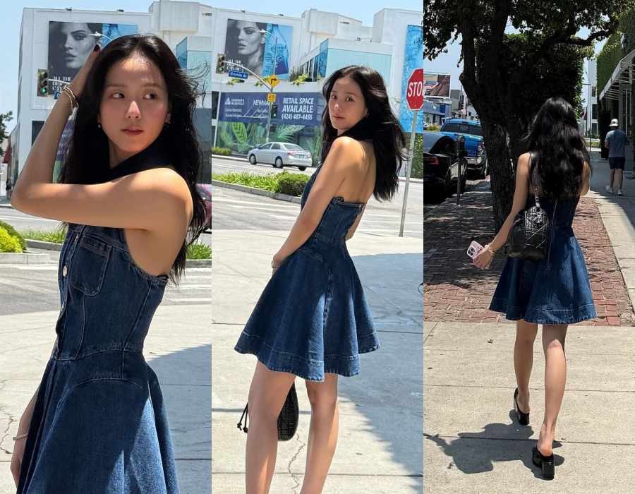 BLACKPINKジス、さわやかなデニムワンピで完成した夏コーデ