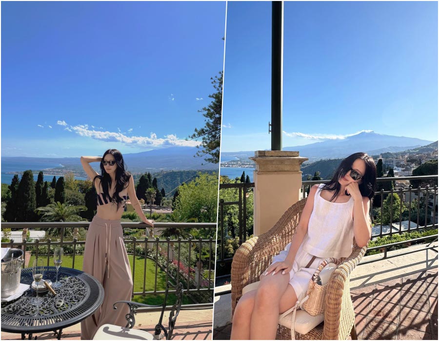 ハン・イェスル　10歳年下の夫と海外旅行中…サンベッドでリラックス