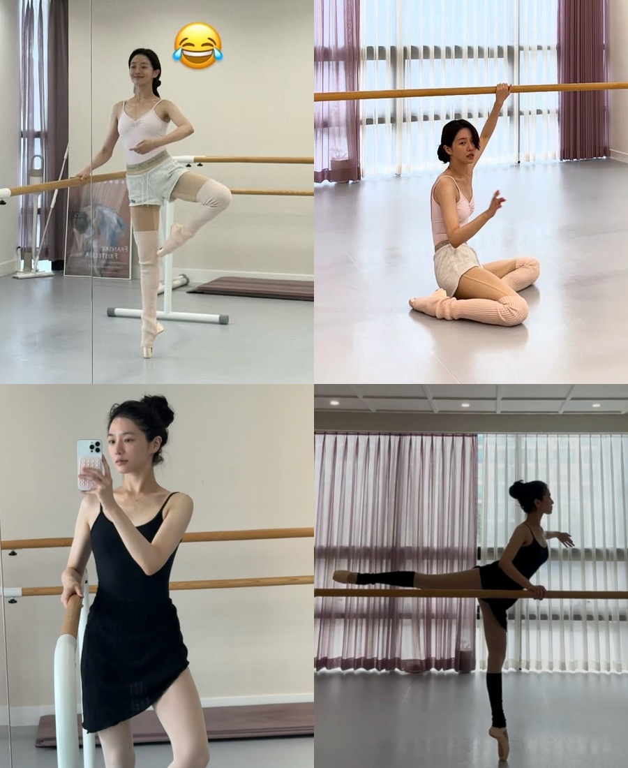 パク・ギュヨン　ピンク＆黒レオタードでギャップが魅力…高難度バレエ技も