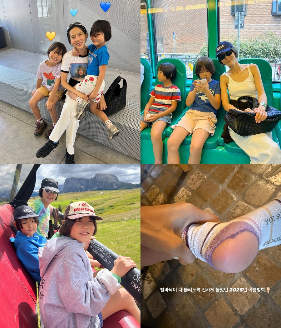 キム・ナヨン、息子二人とイタリアを旅行し疲労困憊　「わたしたちにはトレーニング」