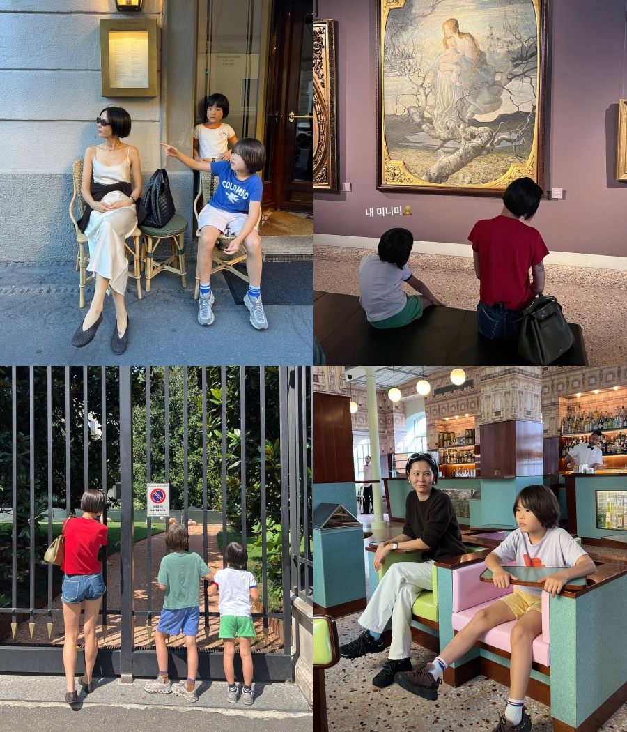 キム・ナヨン、息子二人とイタリアを旅行し疲労困憊　「わたしたちにはトレーニング」