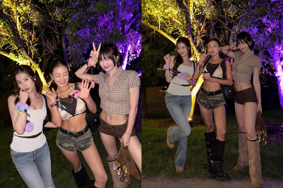 キュートで魅惑的なTWICEモモ＆ジヒョ＆サナ、サブリナ・カーペンターと記念写真