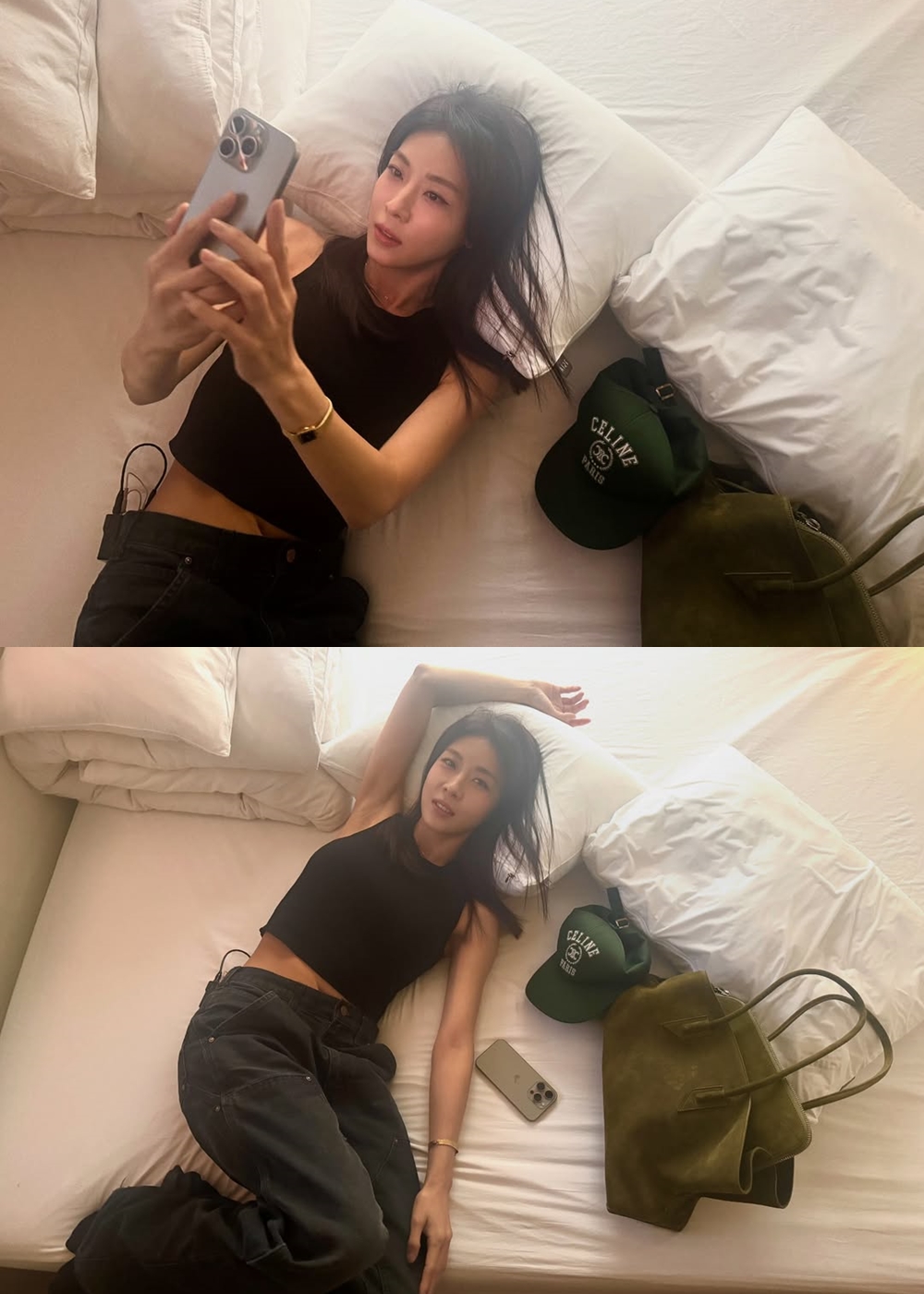 47歳ハ・ジウォン　ベッドに横になっただけでグラビアのよう