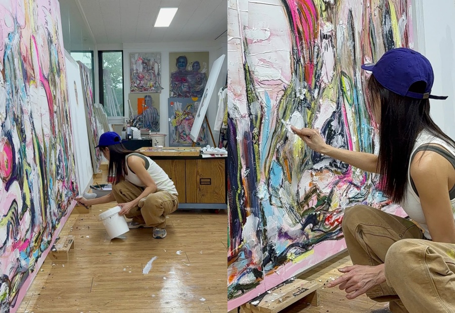 ハ・ジウォン、演技だけでなく絵まで多芸多才…作業現場公開