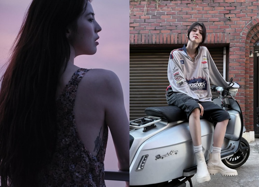 ハン・ソヒ、脇腹のタトゥーが魅惑的…バイクに乗ってタフな雰囲気