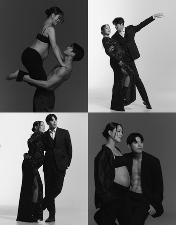 【フォト】イム・ジョンヒ 臨月のおなかを出して…バレエダンサーの夫と熱いポーズ