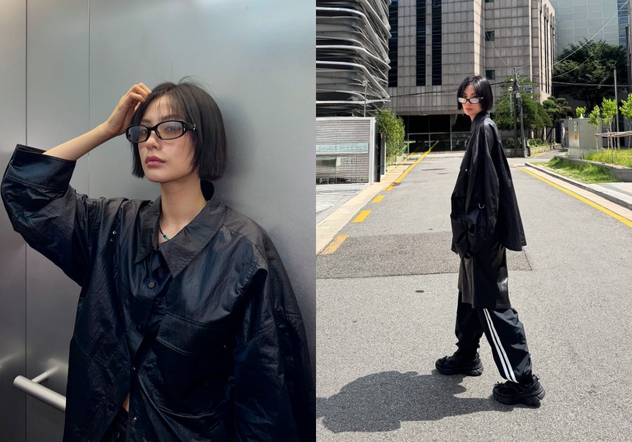 街角でもシックなビジュアルのナナ…完璧「ショートボブ」