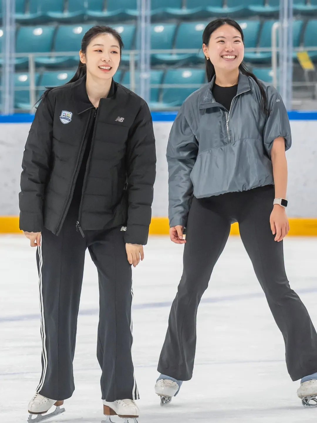 キム・ヨナ、将来有望なフィギュア選手たちのため氷上に…黒いトレーニングウエア姿でオーラ放つ