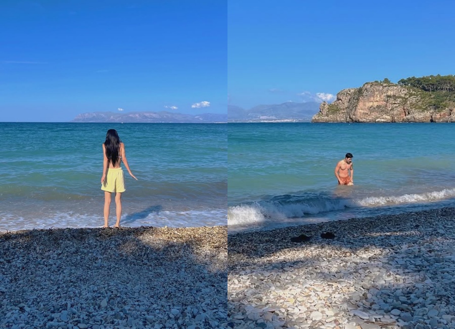 ハン・イェスル「おへそチラリ」スレンダーボディ…長身の夫とアツアツ2ショット