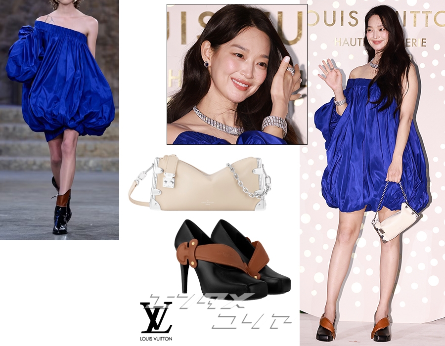 シン・ミナ、青いドレスを着た女神…「LOUIS VUITTON」のイベントを輝かせた優雅な姿