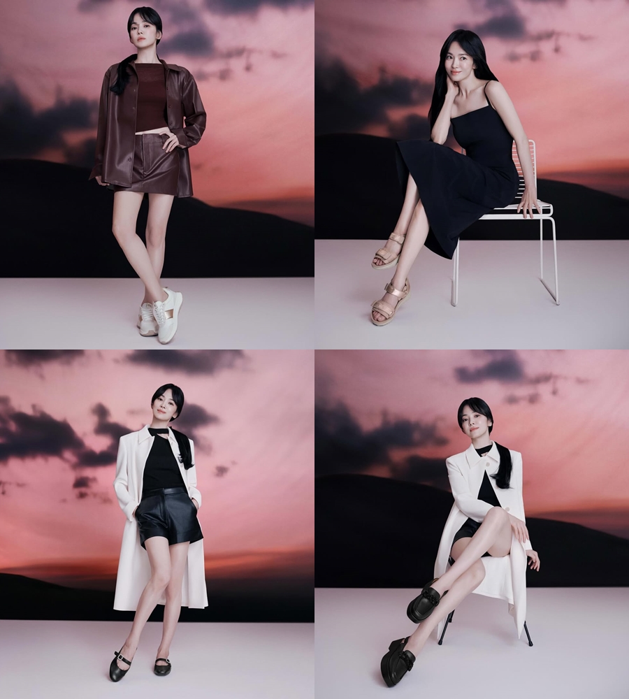 時間をさかのぼるソン・ヘギョ、すらりとした美脚アピール