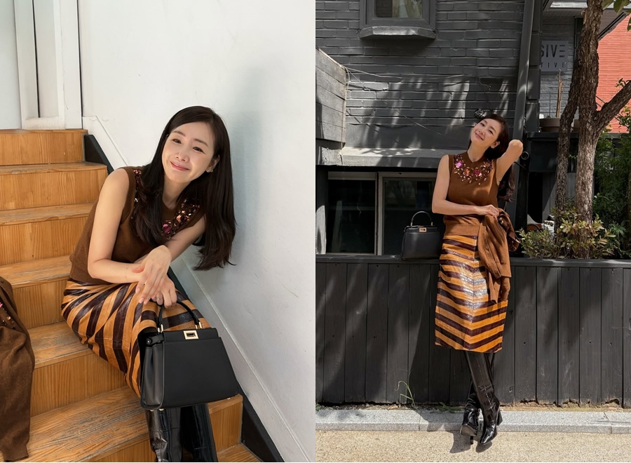 チェ・ジウ、愛らしいほほ笑み＆秋の装いが上品