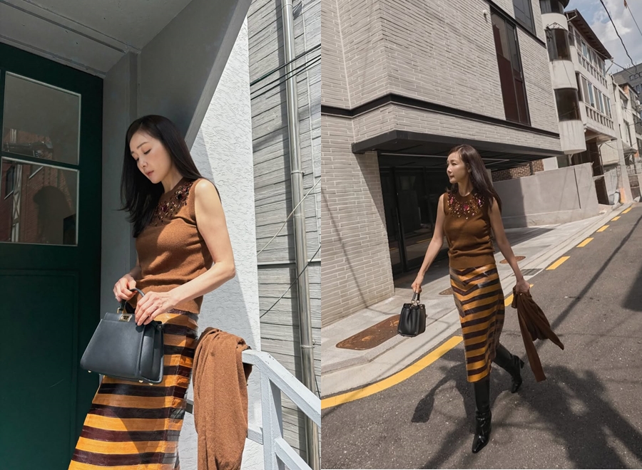 チェ・ジウ、愛らしいほほ笑み＆秋の装いが上品