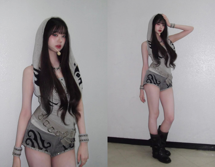 IVEウォニョン、ホットパンツスタイルの大胆ステージ衣装でクールな魅力アピール