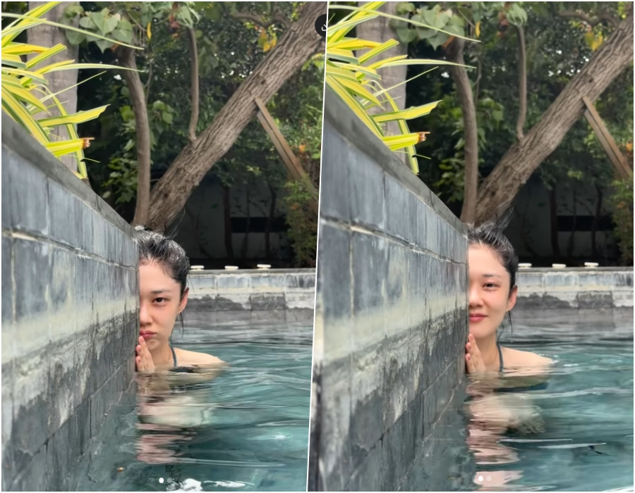 44歳チャン・ナラ、プールで顔だけちらり…リゾートから伝えるラブリーな近況
