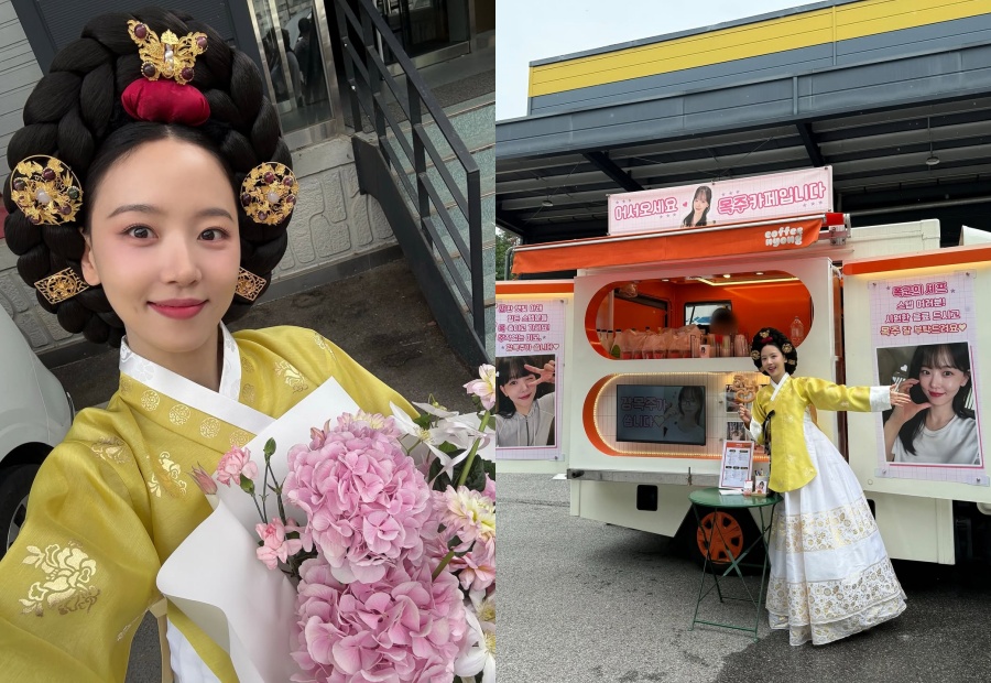 『暴君のシェフ』出演のカン・ハンナ、花束を手に笑顔…撮影中もファンサービス
