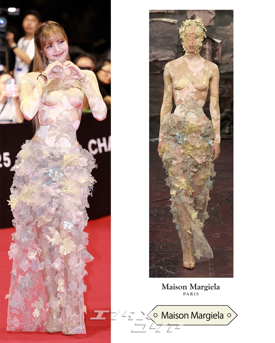 BLACKPINKリサ、レッドカーペットで皆を驚かせたシースルードレス姿＝釜山映画祭