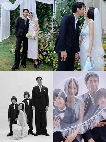 【フォト】キム・ナヨン& MY Q センスあふれる結婚式の写真公開…息子2人も一緒の「特別な瞬間」